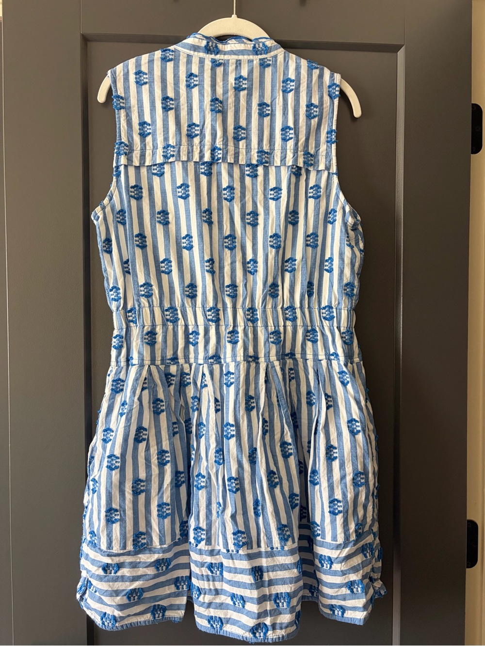 Maeve (Anthropologie) - Blue & White Striped Sleeveless Dress - Picture 2 of 4